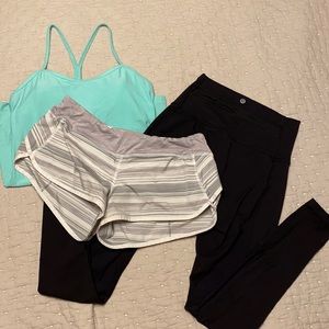 Lululemon Bundle- Power Y, Mesh legging, Run Short